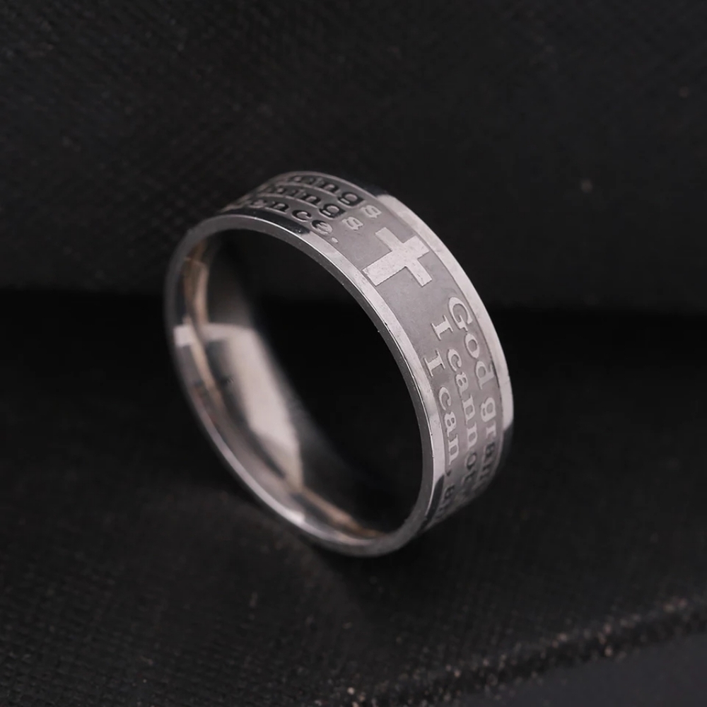 NWT- Stainless Steel Serenity Prayer Ring
